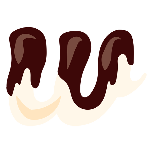 W w letter chocolate flat PNG Design