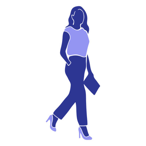 Woman blouse folder detailed silhouette PNG Design