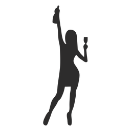 Frau Mädchen Glasflasche Silhouette PNG-Design