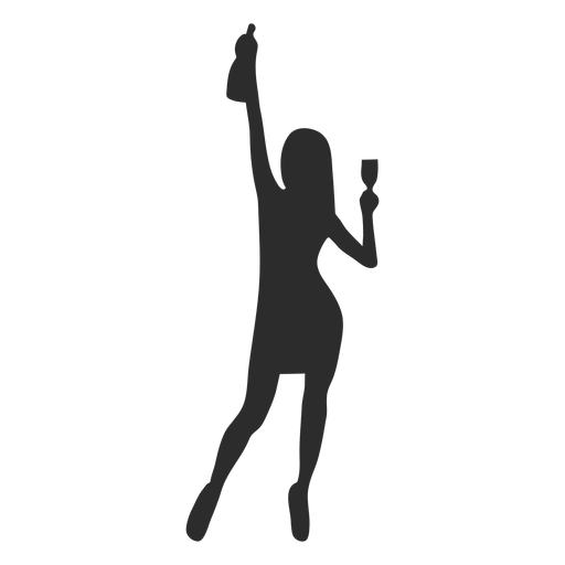 Woman girl glass bottle silhouette