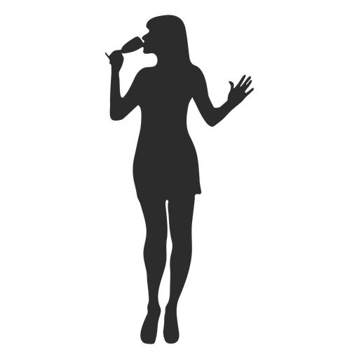 Woman girl glass silhouette PNG Design