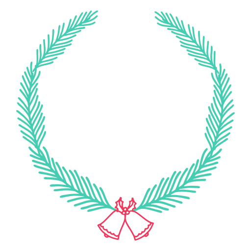 Etiqueta engomada de la insignia de campana de rama de marco de corona Diseño PNG