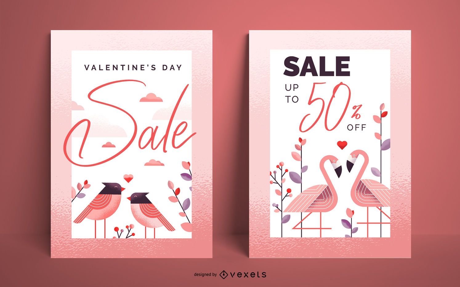 Valentine's day sale poster set