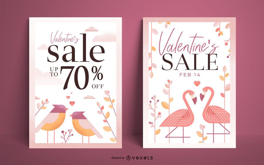 Conjunto de cartaz de venda dos namorados Conjunto de cartaz de venda dos namorados