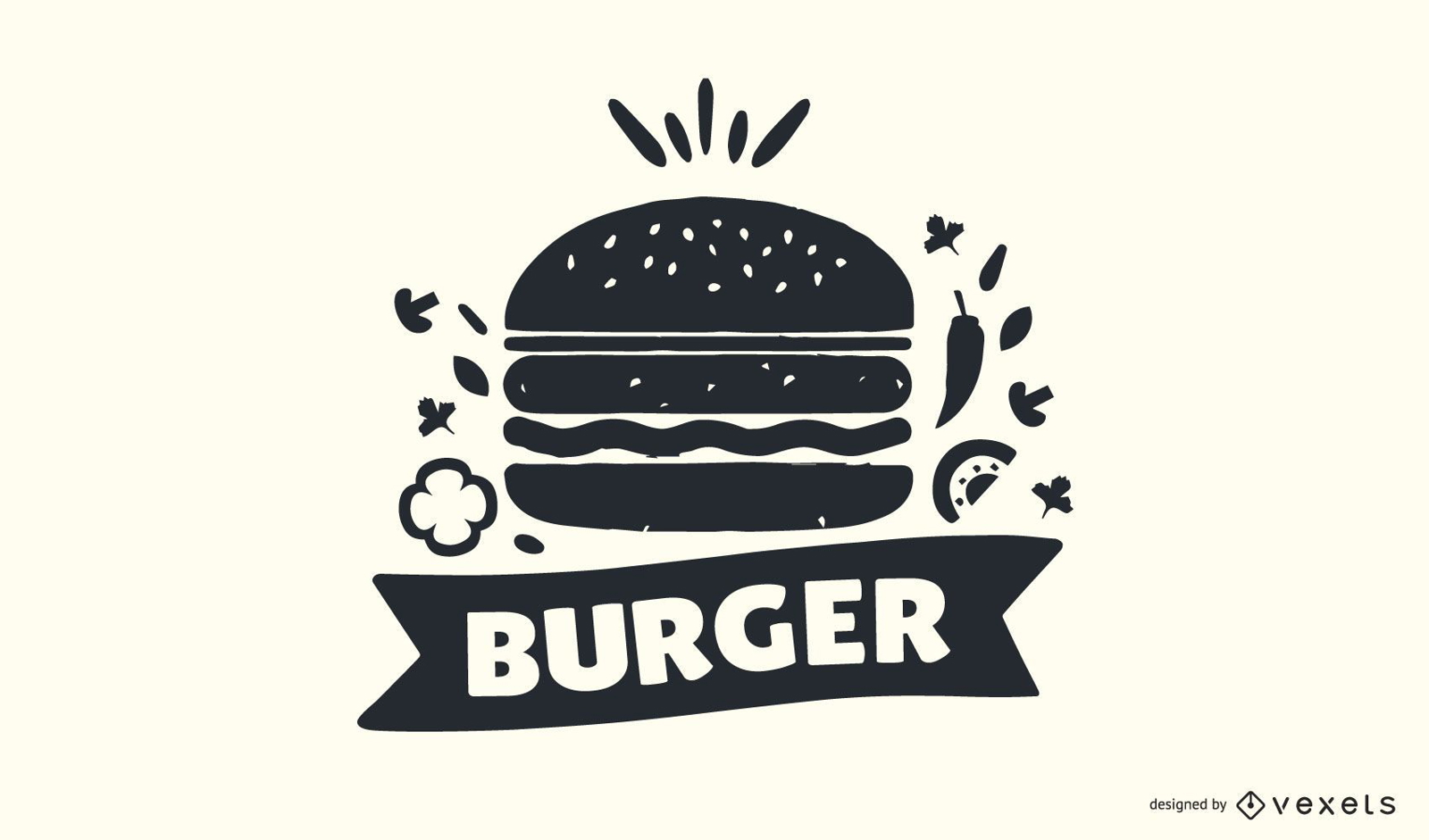 Design de logotipo Burger Stamp