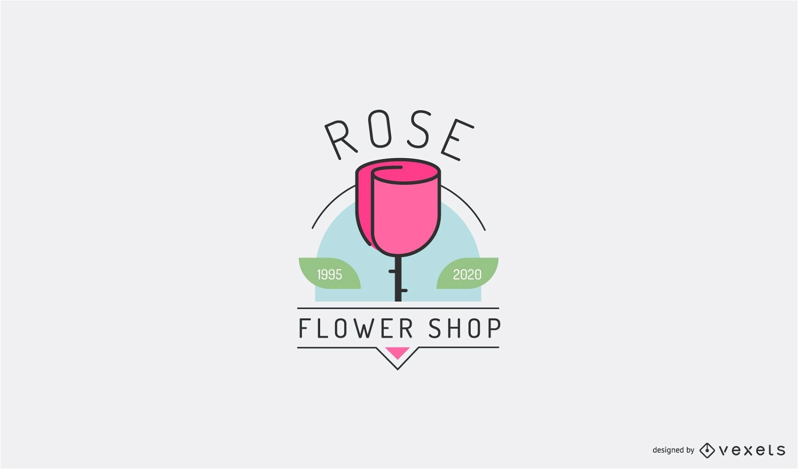 Modelo de logotipo de flor rosa