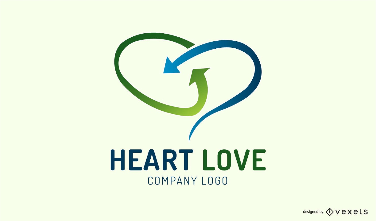 Pfeile Herz Logo Vorlage