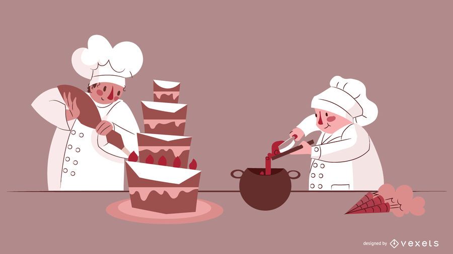 Conjunto de diseño de personajes de pasteleros Conjunto de diseño de personajes de pasteleros