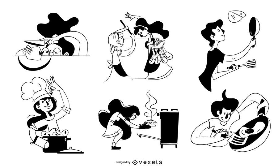 Cooking stroke character set Cooking stroke character set