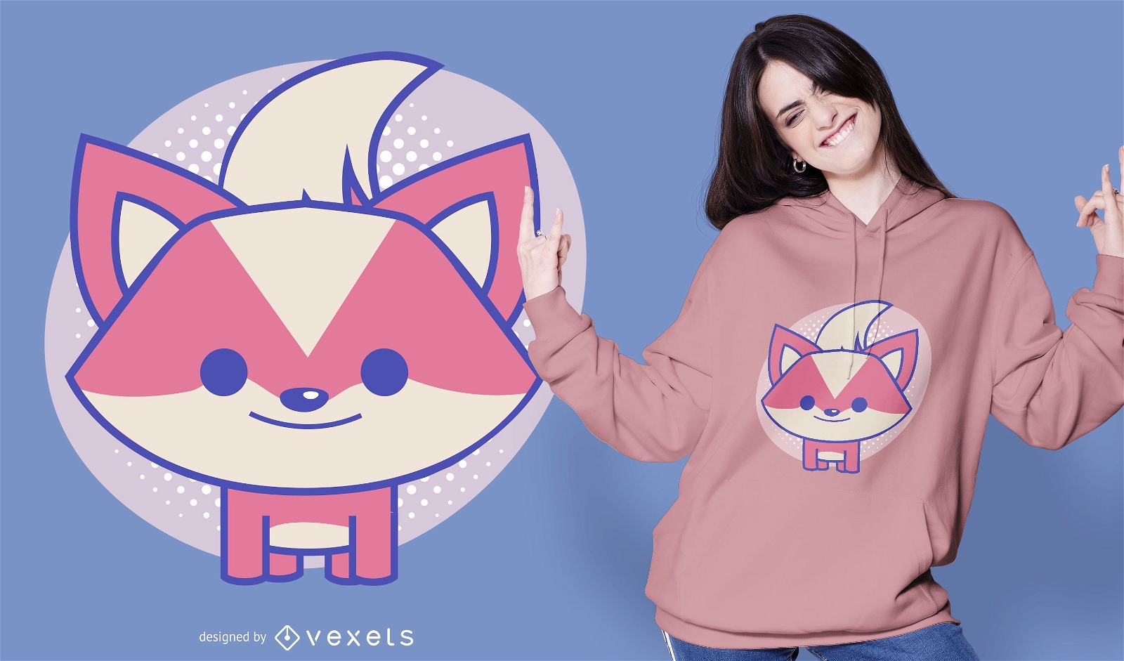 Cute fox t-shirt design