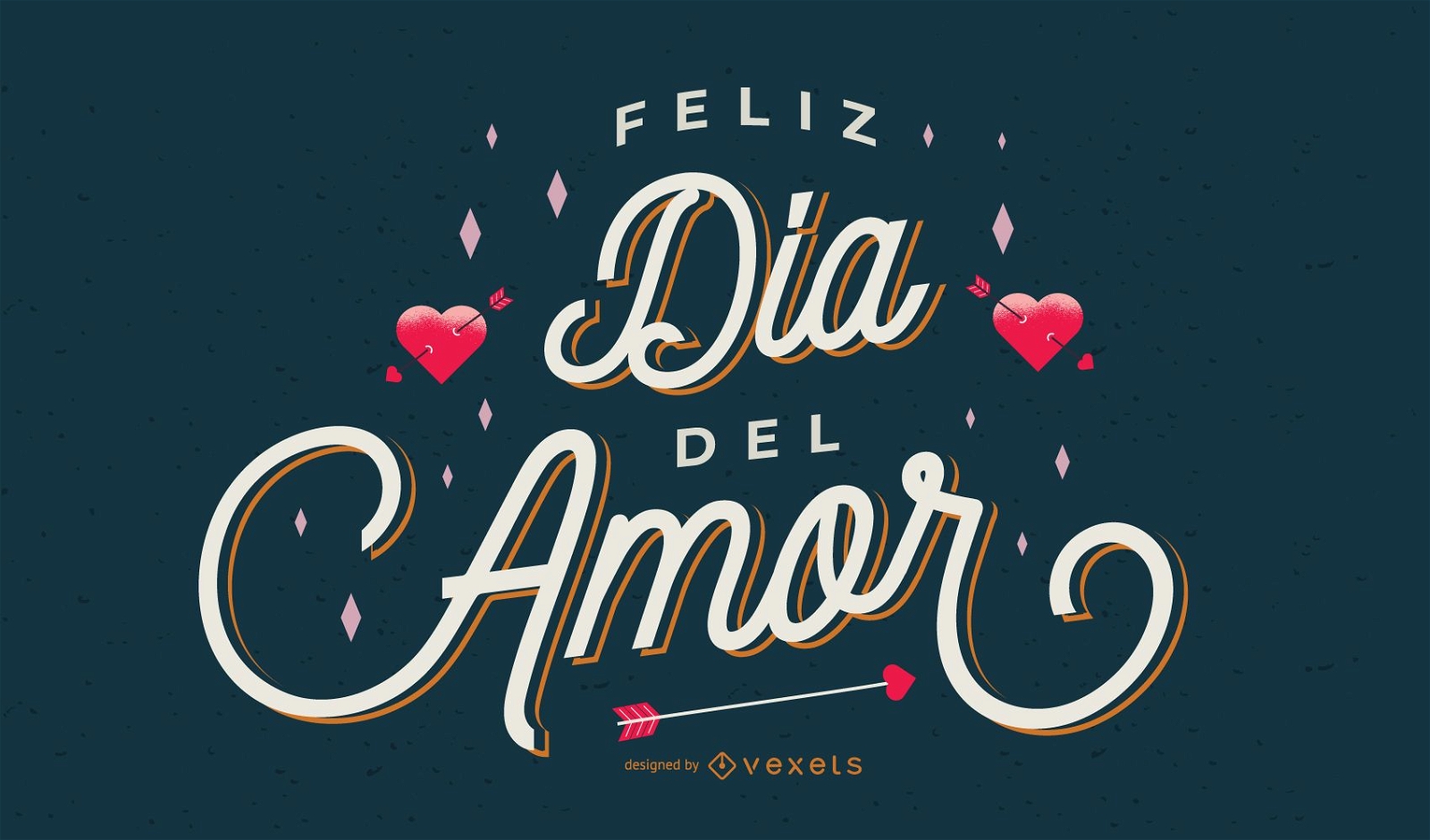 Diseño de letras en español de san valentín