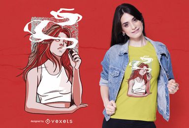 Mädchen das T-Shirt Design raucht