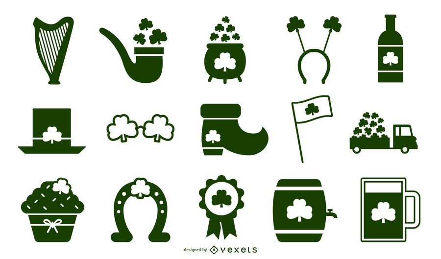St patricks day stencil elements St patricks day stencil elements
