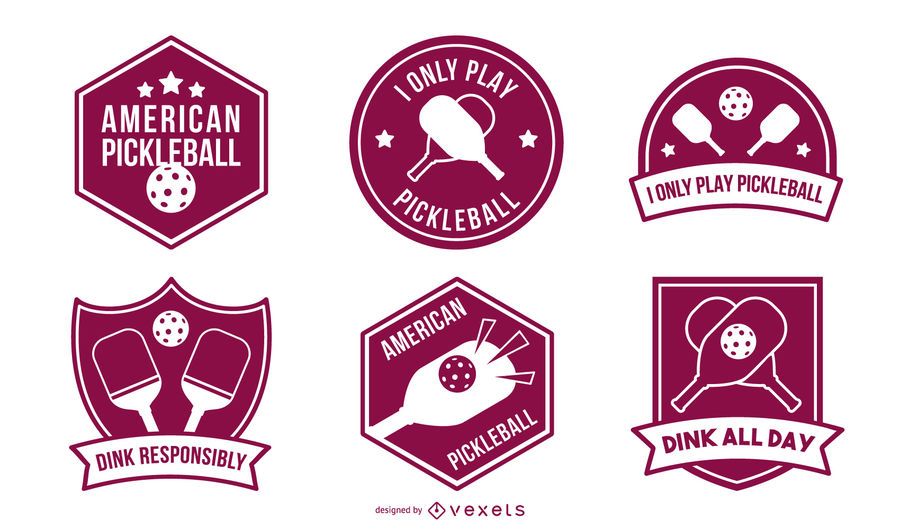 Pickleball badges set Pickleball badges set