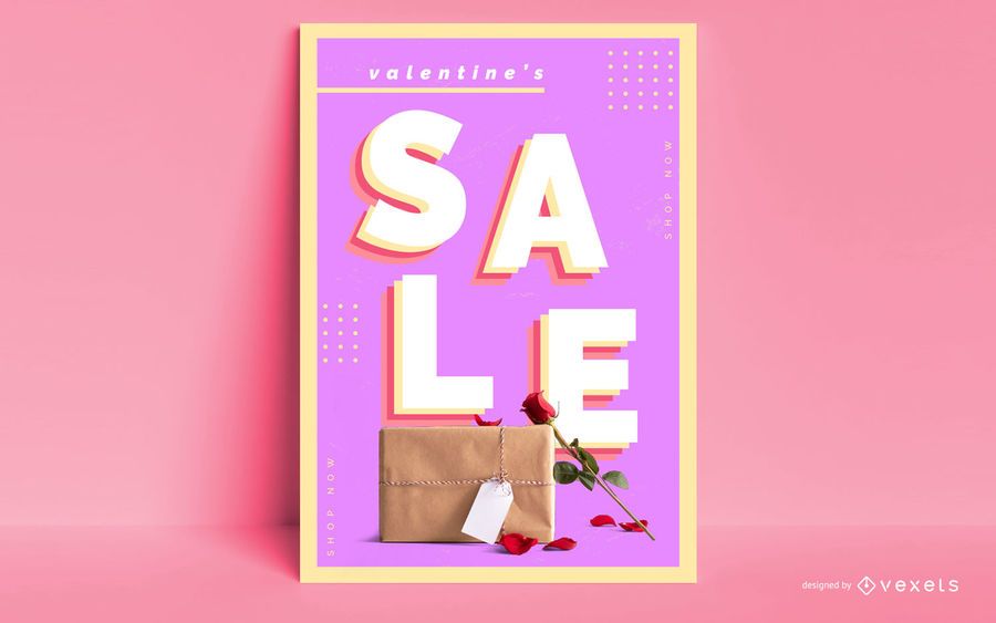 Valentine's day sale poster template Valentine's day sale poster template