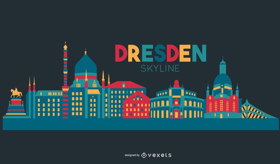 Desenho do horizonte de Dresden Desenho do horizonte de Dresden