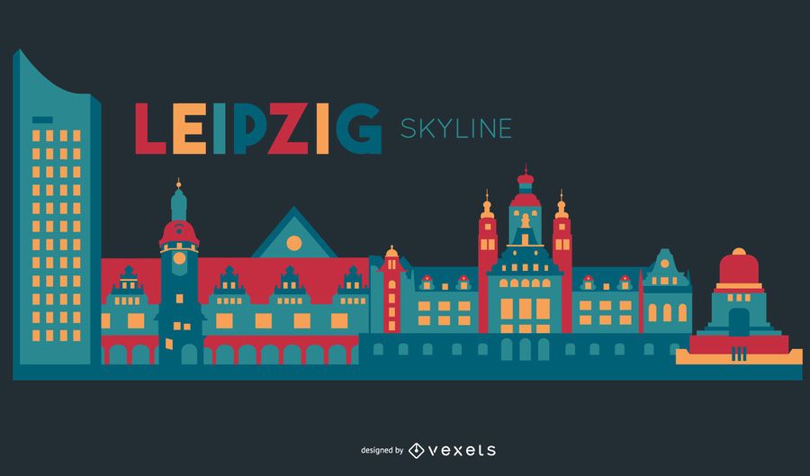 Leipzig skyline design Leipzig skyline design