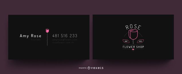 Rose flower business card
