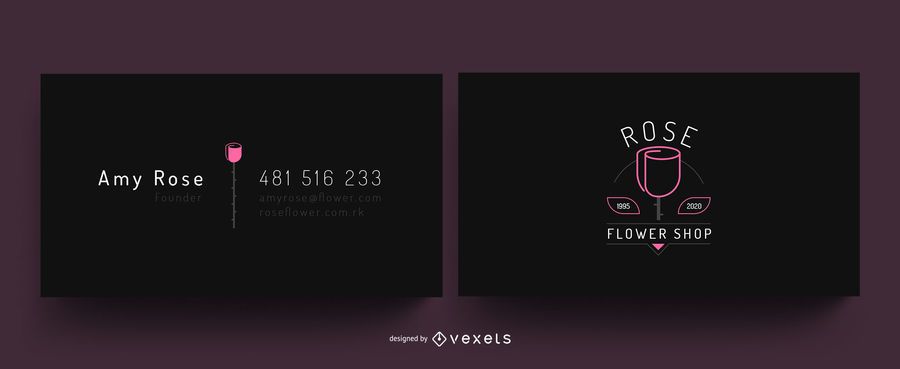 Rose flower business card Rose flower business card