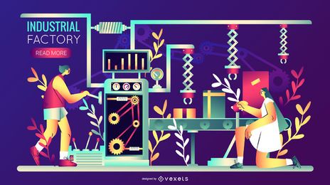 Industrial Factory Illustration Design Industrial Factory Illustration Design