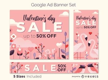 Valentine's day sale ad banner set