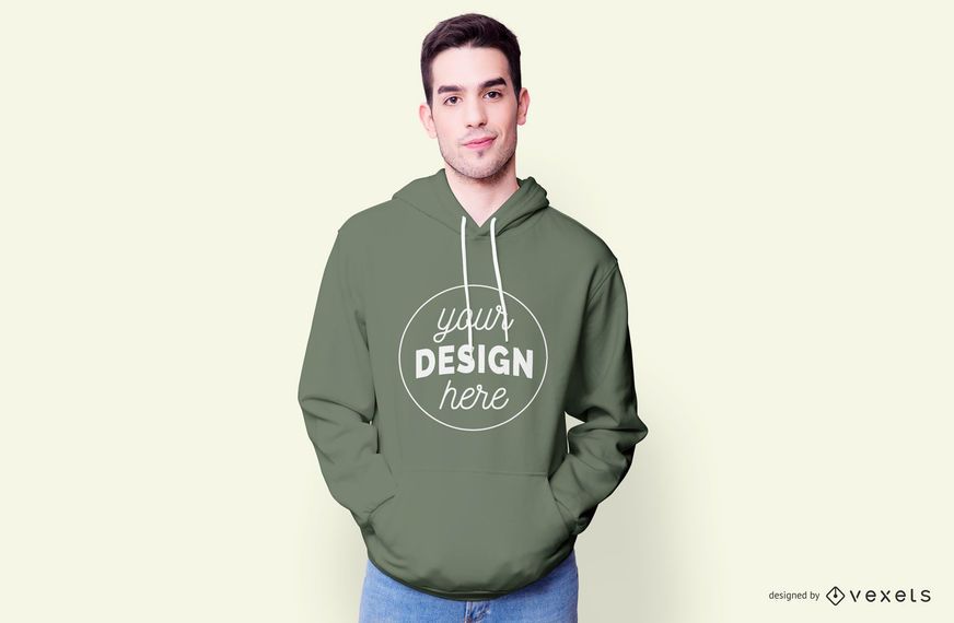 Chico con maqueta de sudadera con capucha Chico con maqueta de sudadera con capucha