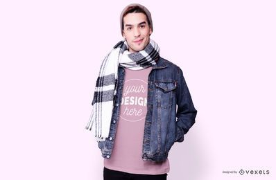 Maqueta de camiseta modelo masculino