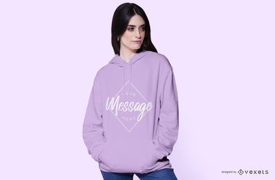 Young woman wearing a hoodie mockup