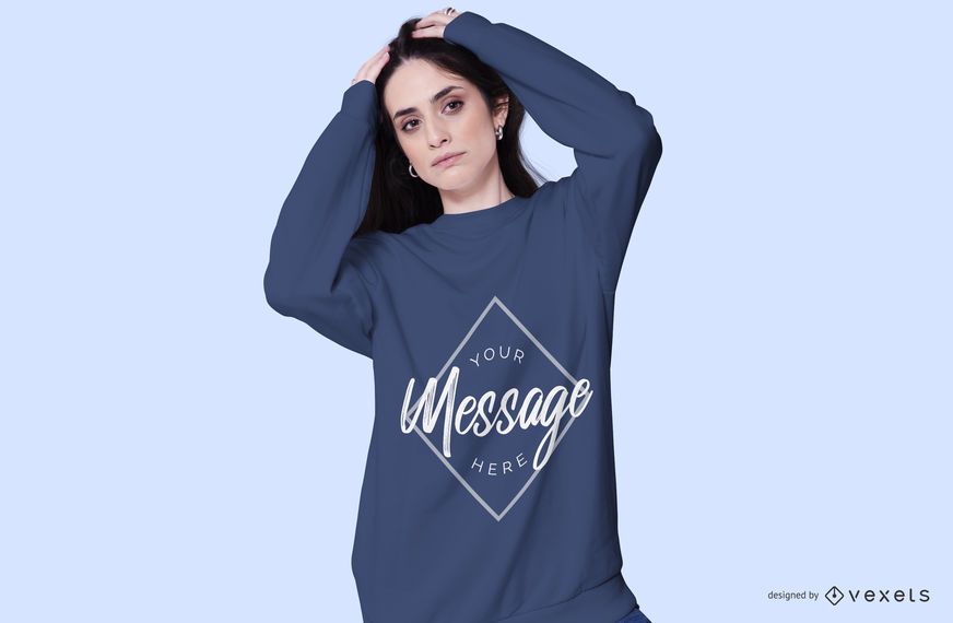 Woman wearing sweatshirt mockup Woman wearing sweatshirt mockup