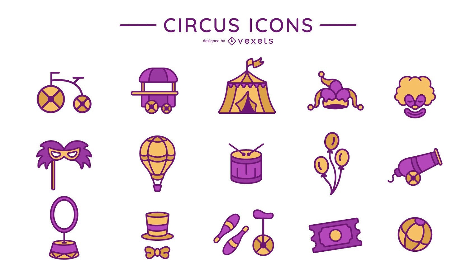Colección de iconos de circo