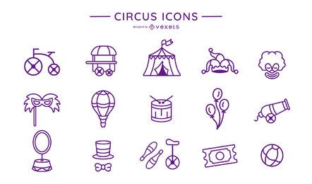 Circus stroke icon collection Circus stroke icon collection