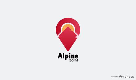Plantilla de logotipo de montaña alpina