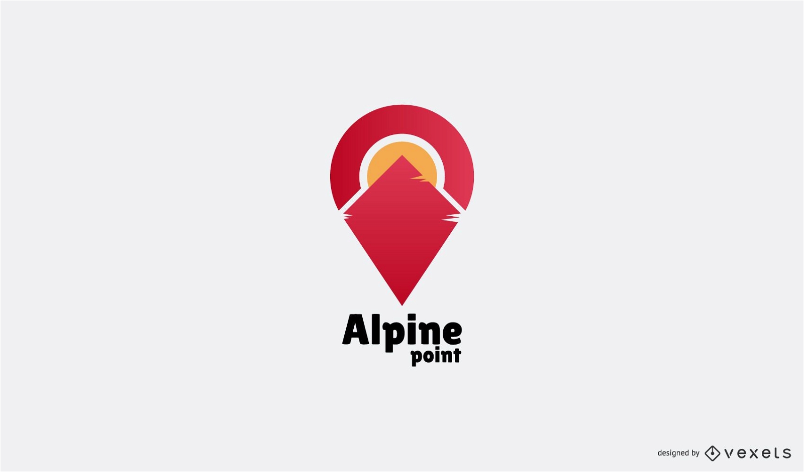 Plantilla de logotipo de montaña alpina