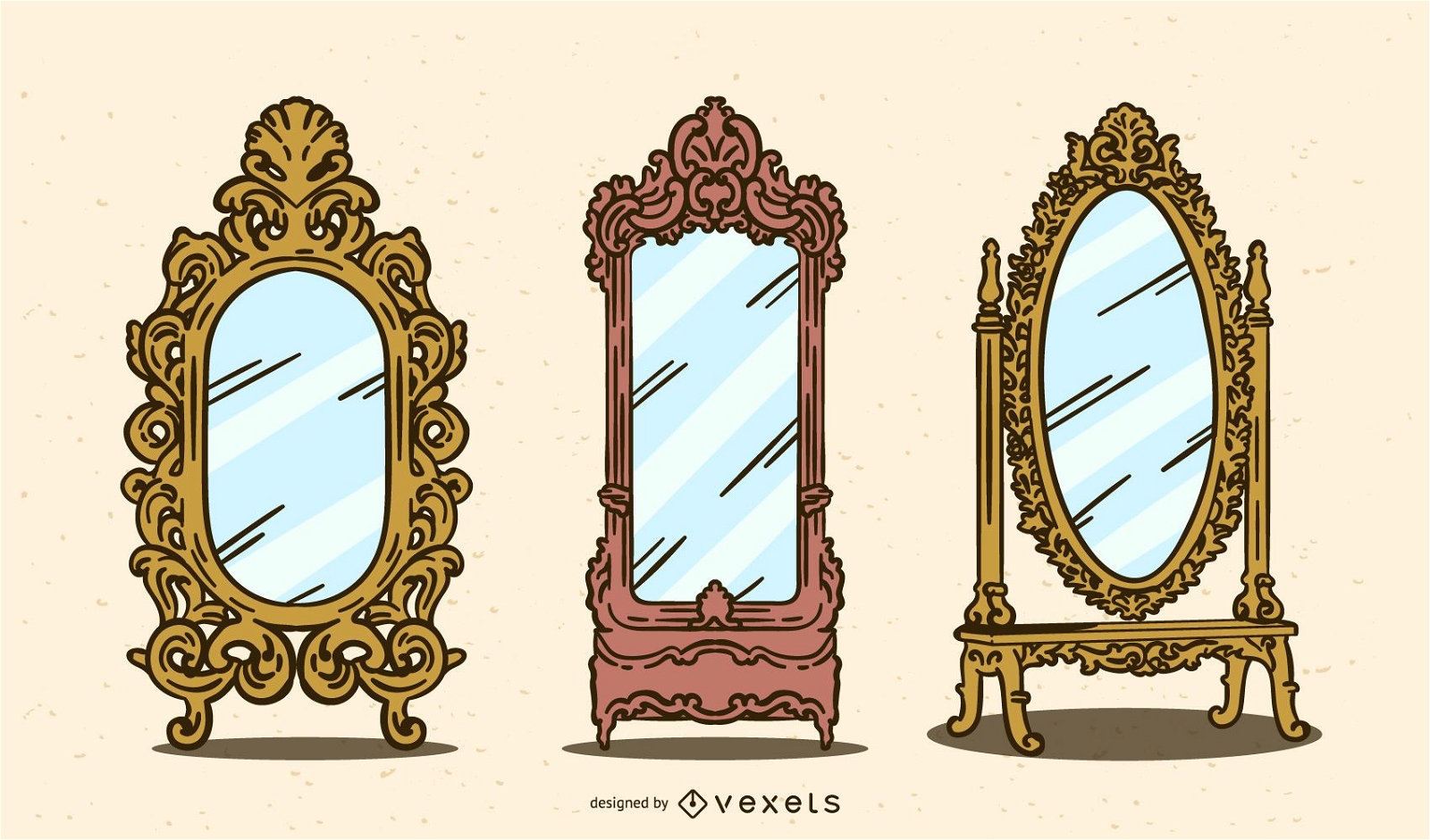Conjunto de espejos vintage