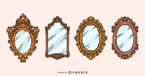 Old Mirror Illustration Set Old Mirror Illustration Set