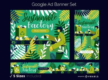 Conjunto de banners publicitarios de Google Eco Factory