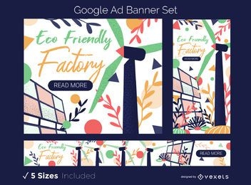 Eco Friendly Factory Ad Banner Set