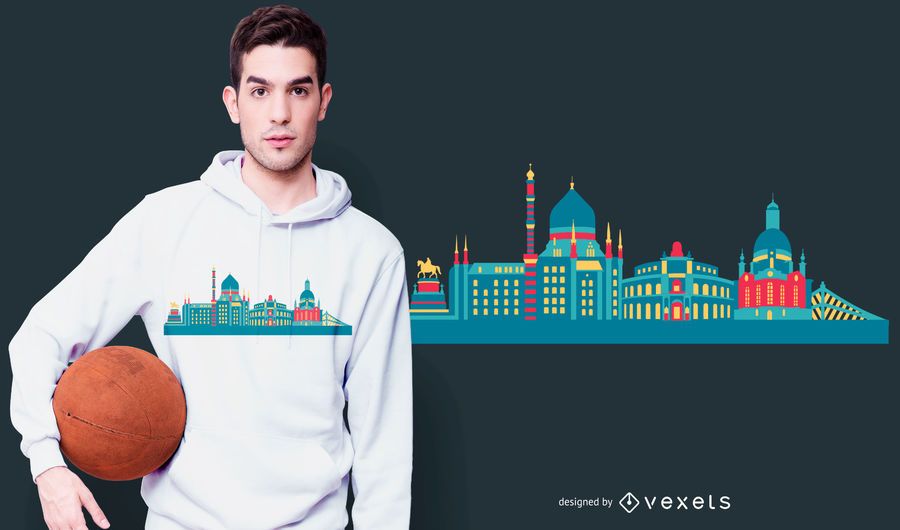 Dresden skyline t-shirt design Dresden skyline t-shirt design