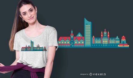 Design de camiseta do horizonte de Leipzig