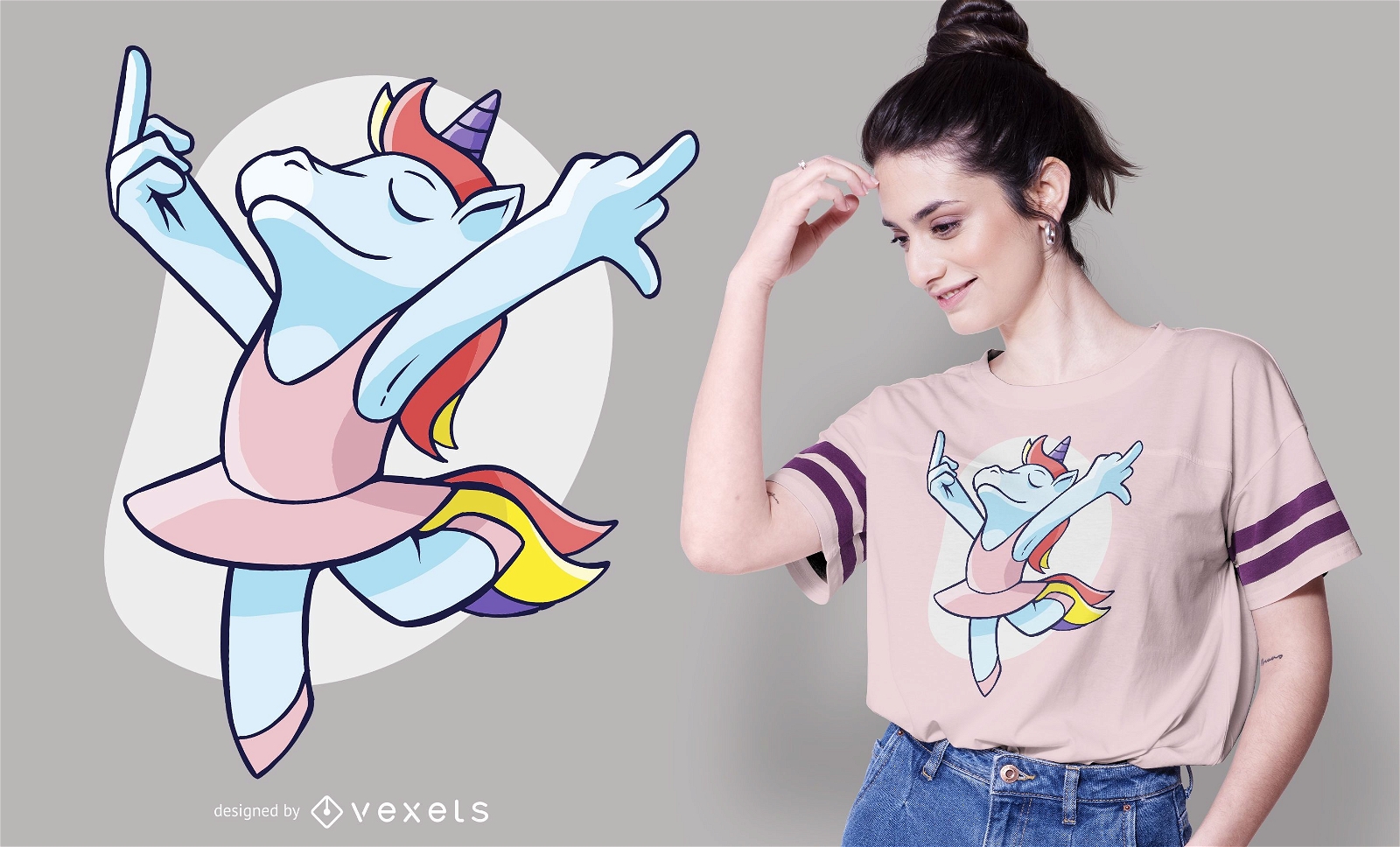 Funny ballet unicorn t-shirt design