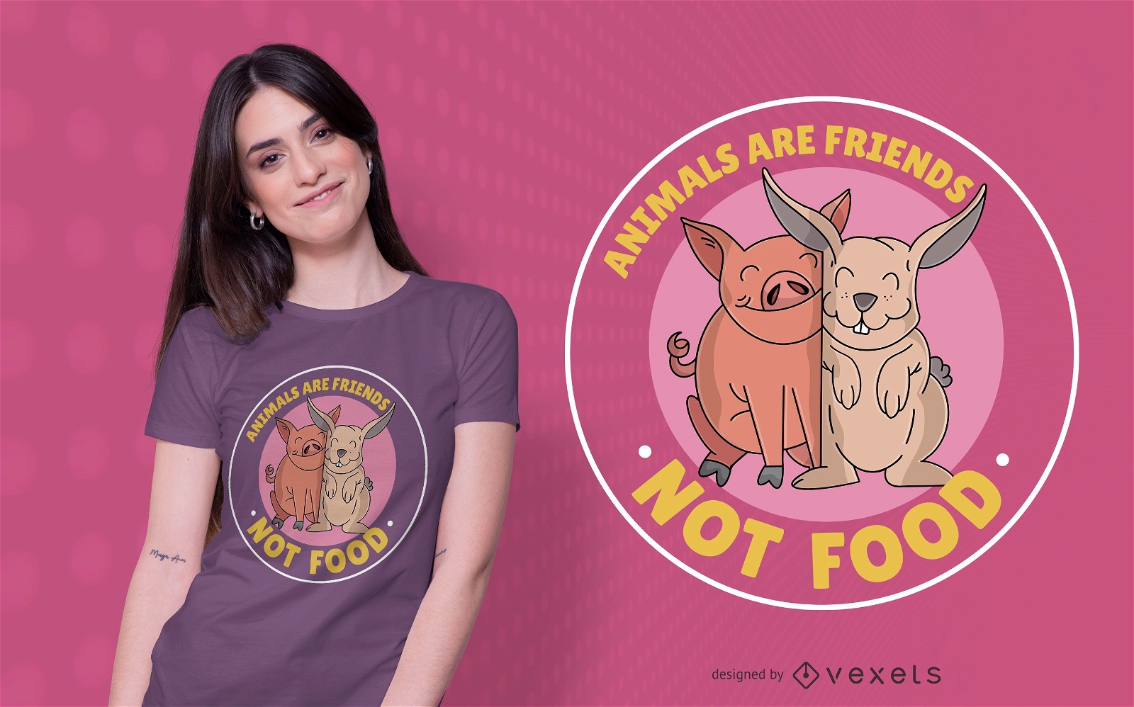 Tiere sind Freunde T-Shirt Design