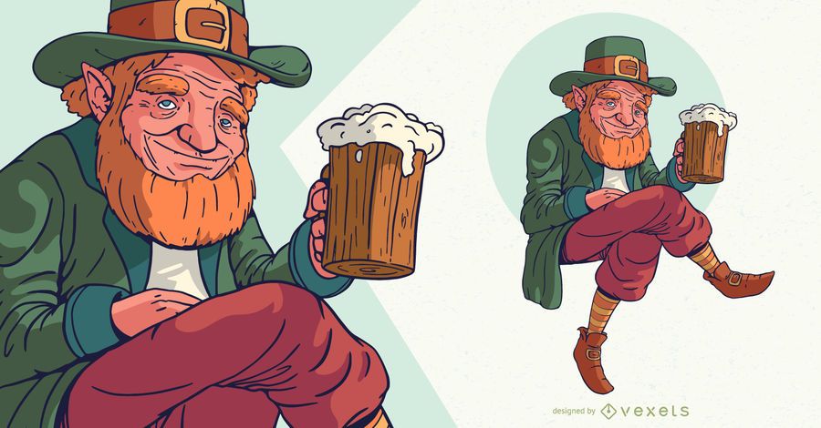 St patrick's leprechaun character St patrick's leprechaun character