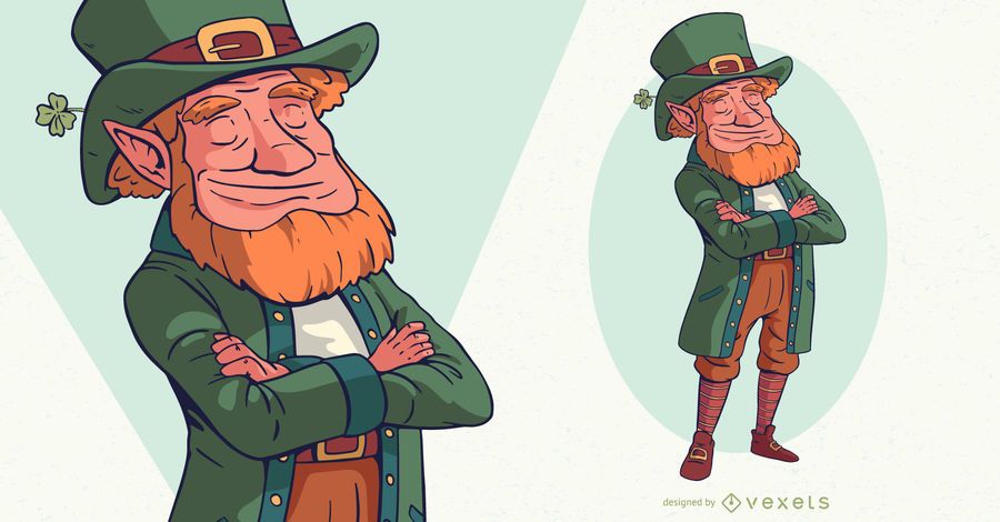 St patrick's leprechaun character design St patrick's leprechaun character design