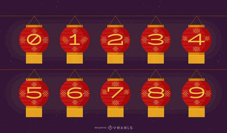Chinese Lantern Number Set Chinese Lantern Number Set