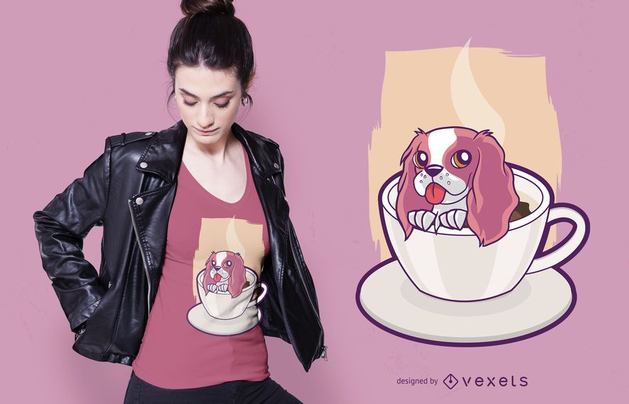 Dog coffee cup t-shirt design Dog coffee cup t-shirt design