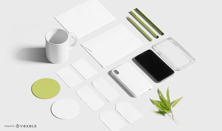Composición de maqueta de papelería empresarial