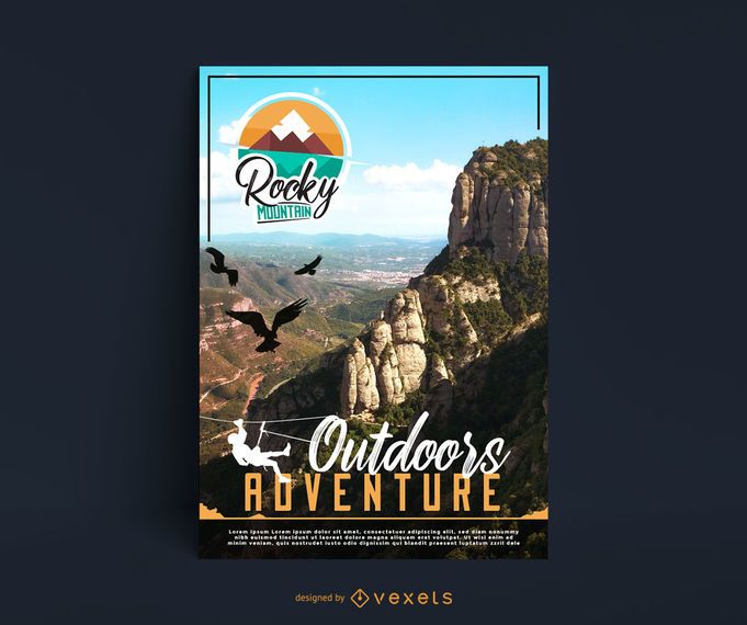 Mountain Adventure Poster Design Mountain Adventure Poster Design
