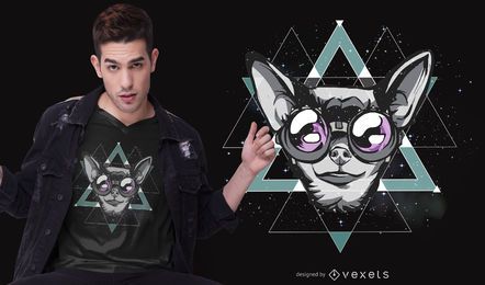 Design de camiseta chihuahua do espaço