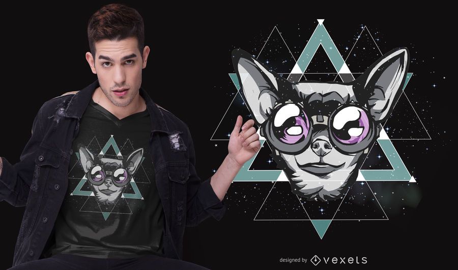 Diseño de camiseta de chihuahua espacial Diseño de camiseta de chihuahua espacial