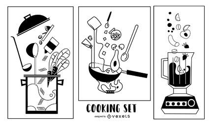 Diseños de trazo de elementos de cocina Diseños de trazo de elementos de cocina
